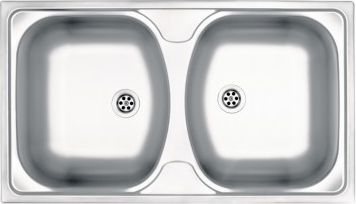 Zlewozmywak Deante 2-komorowy Techno bez ociekacza 44 x 79cm stalowy (ZMU 3200)
