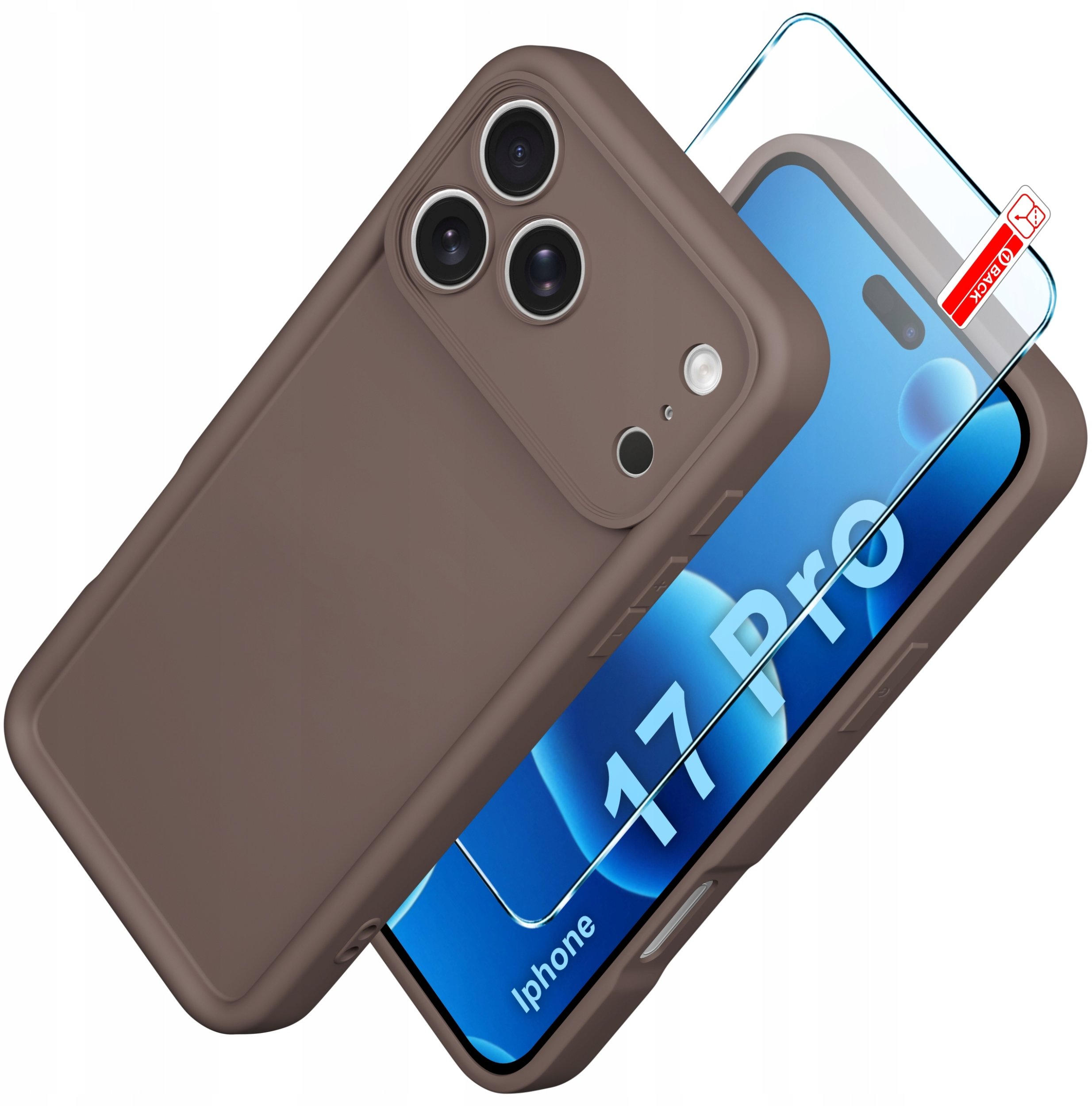 Etui do iPhone 17 Pro CASE silikonowe MATOWE + SZKŁO 9H