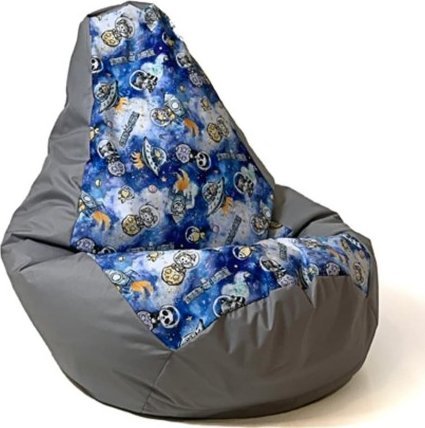 Go Gift Pufa worek sako GRUSZA DRUK szary-statek kosm L 105x80