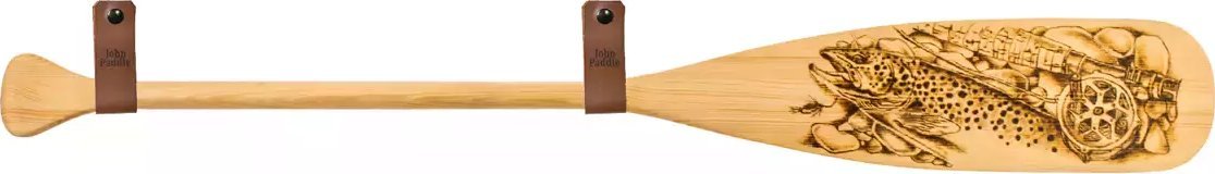 John Paddle Pagaj John Paddle Beavertail Ozdoba Wypalany 110 cm WZ1 ze skórzanymi poziomymi zawieszkami 110 cm