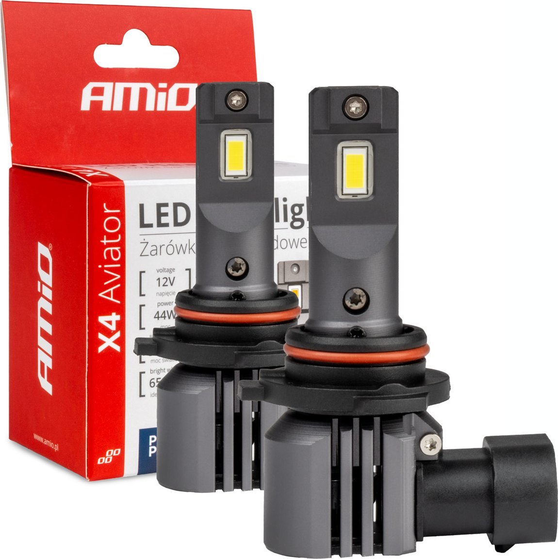 AMiO Żarówki samochodowe led seria x4 aviator hb4 6500k canbus amio-03767