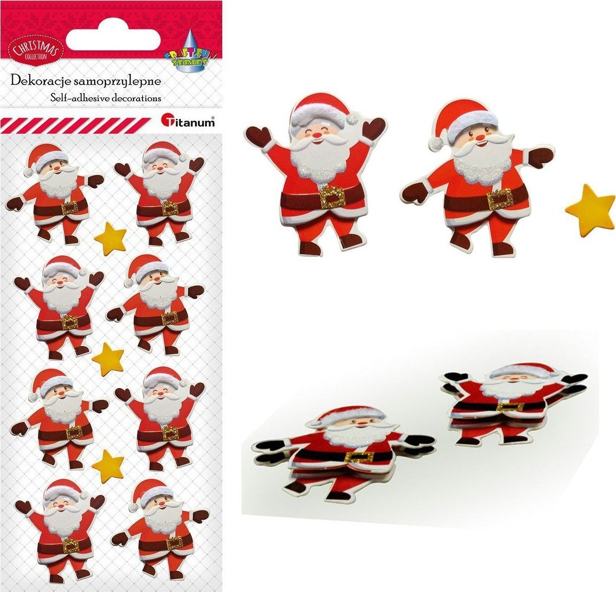 Titanum Naklejki dekoracyjne Mikołaje 11 szt. Titanum