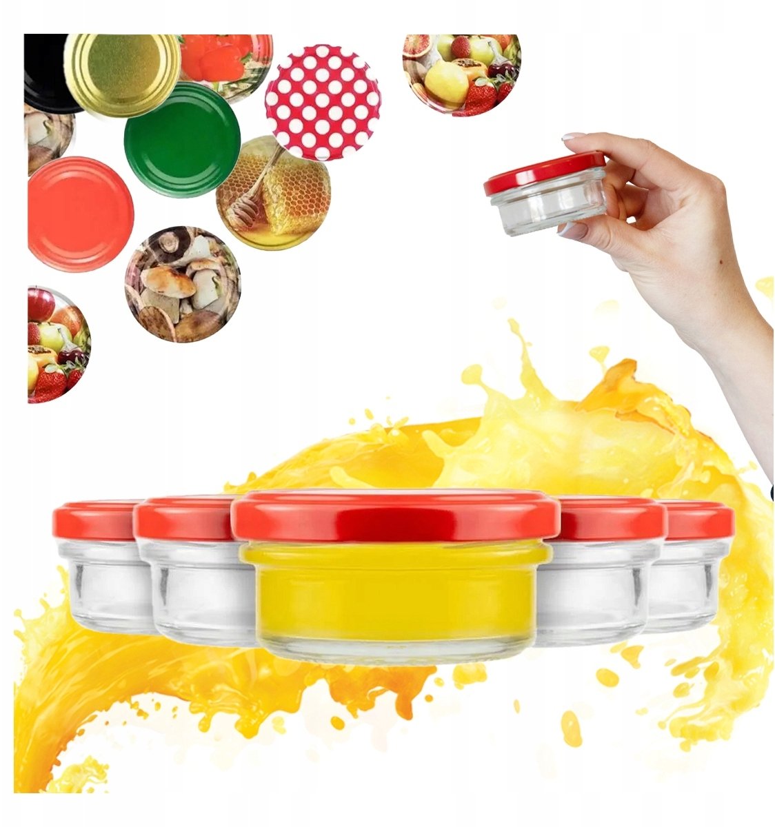 50x SŁOIK SŁOICZEK 65ML + WIECZKO MIÓD DŻEM KREM ŚWIECZKA PREZENT SŁOIKI