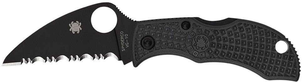 Spyderco MANBUG FRN BLACK WHARNCLIFFE BLACK BLADE SERRATED MBKWSBK