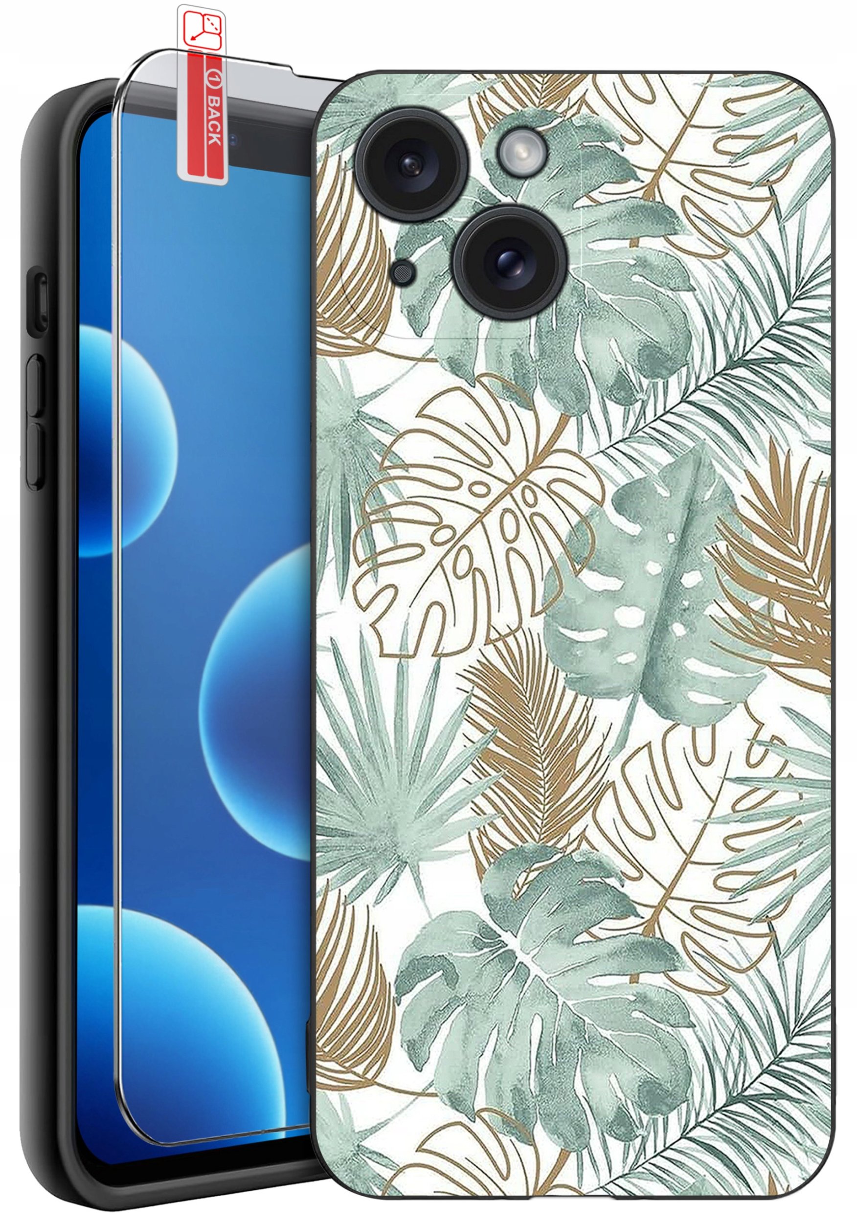 ETUI do iPhone 13 | 14 | WZORY | SILIKONOWE MATT CASE + SZKŁO 9H