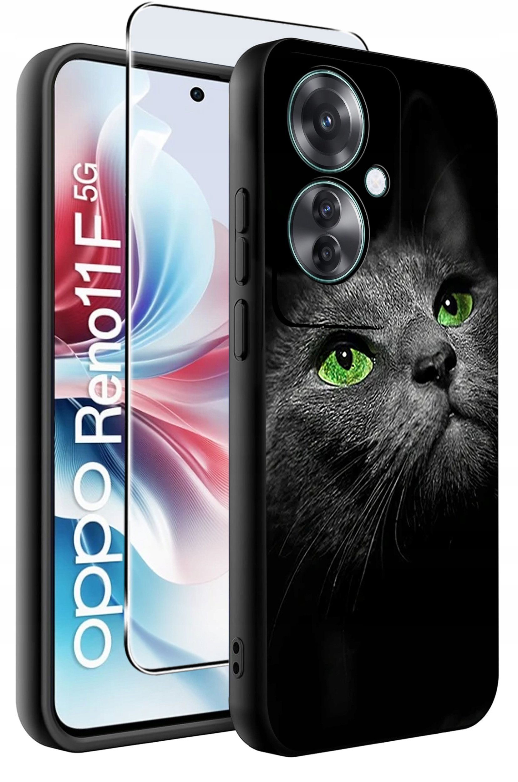 ETUI do Oppo Reno11 F 5G WZORY | SILIKONOWE MATT CASE + SZKŁO HARTOWANE 9H