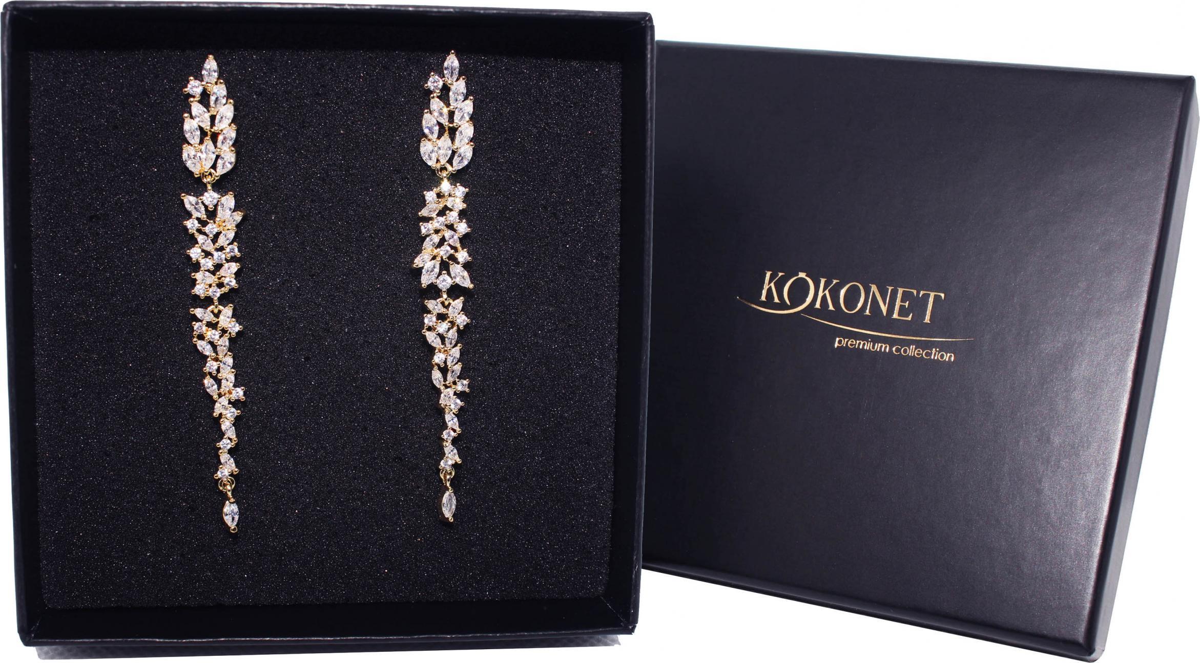 KOKONET kolczyki ŚLUBNE boho PIĘKNE WISZĄCE okazałe ZŁOTE