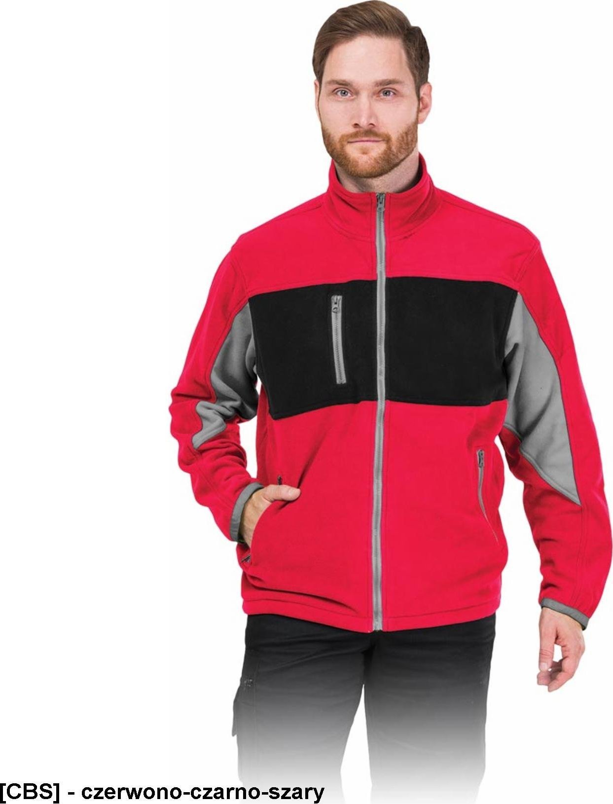 Leber&Hollman LH-FMN-P - bluza polarowa - czerwono-czarno-szary M