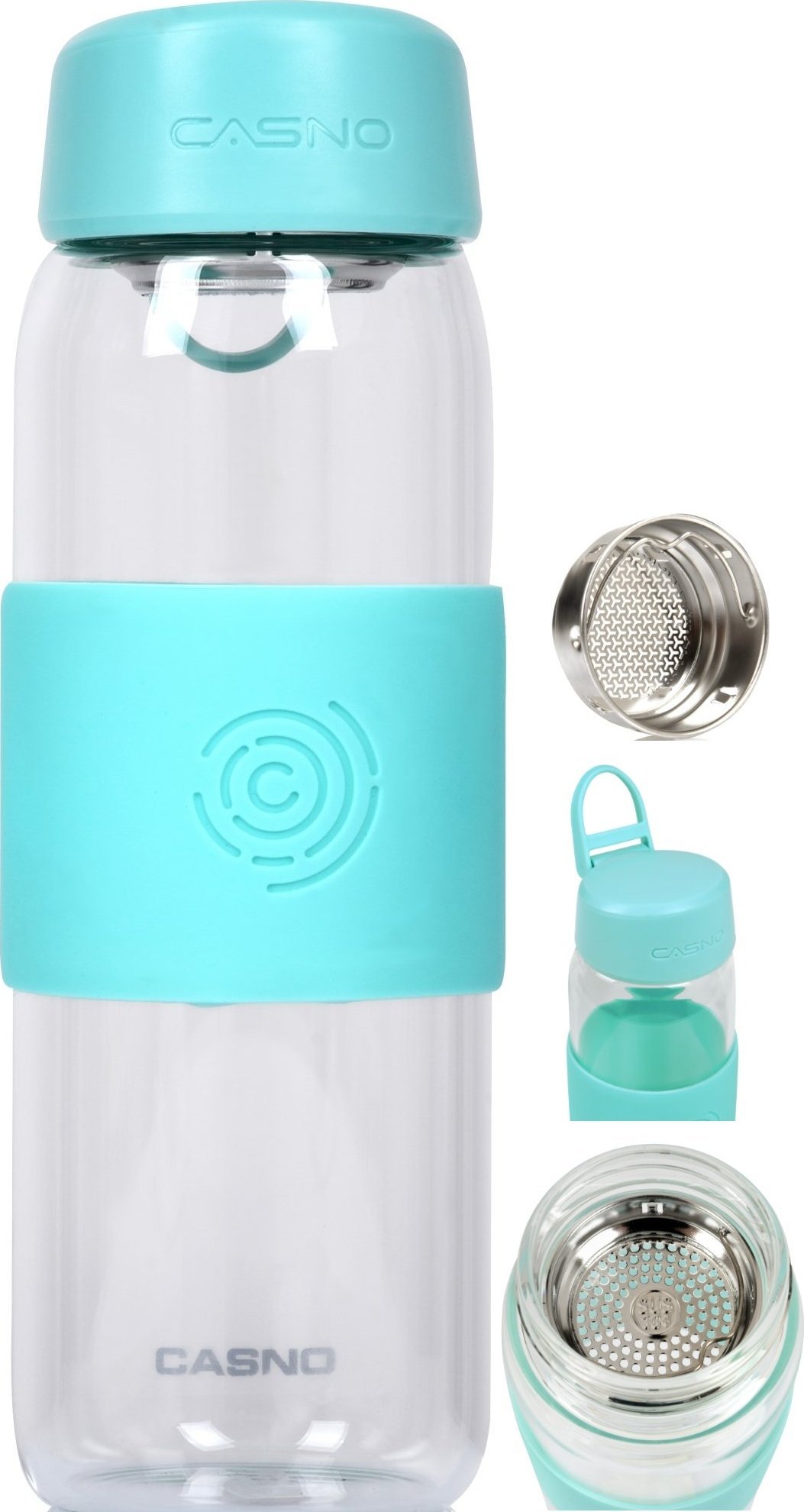 Casno Szklana Butelka na wode filtr na Herbat Casno 0,6L