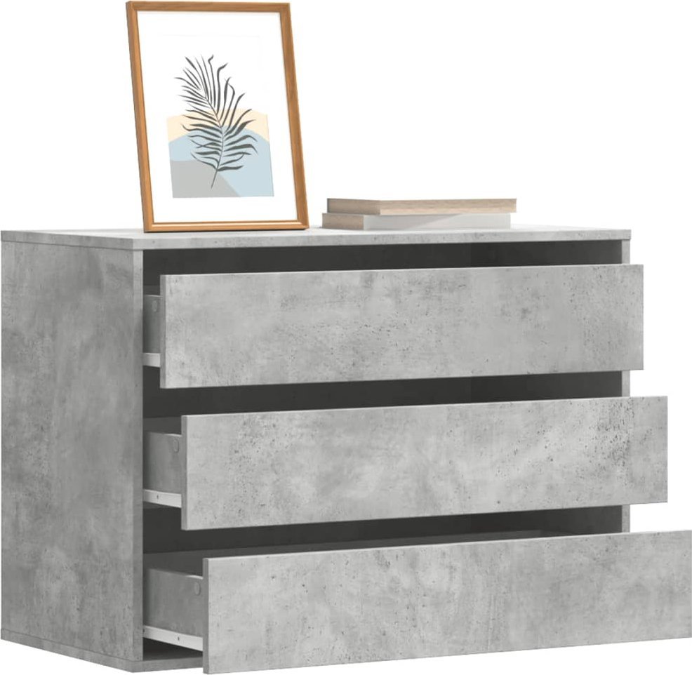 vidaXL Komoda, szarość betonu, 80x41x58 cm, materiał drewnopochodny
