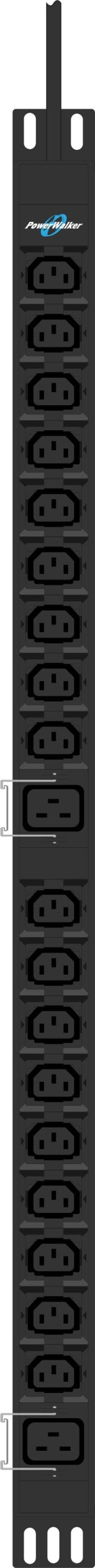POWERWALKER PDU PHB10 18xC13 2xC19 IEC 309 Eingang -Z-