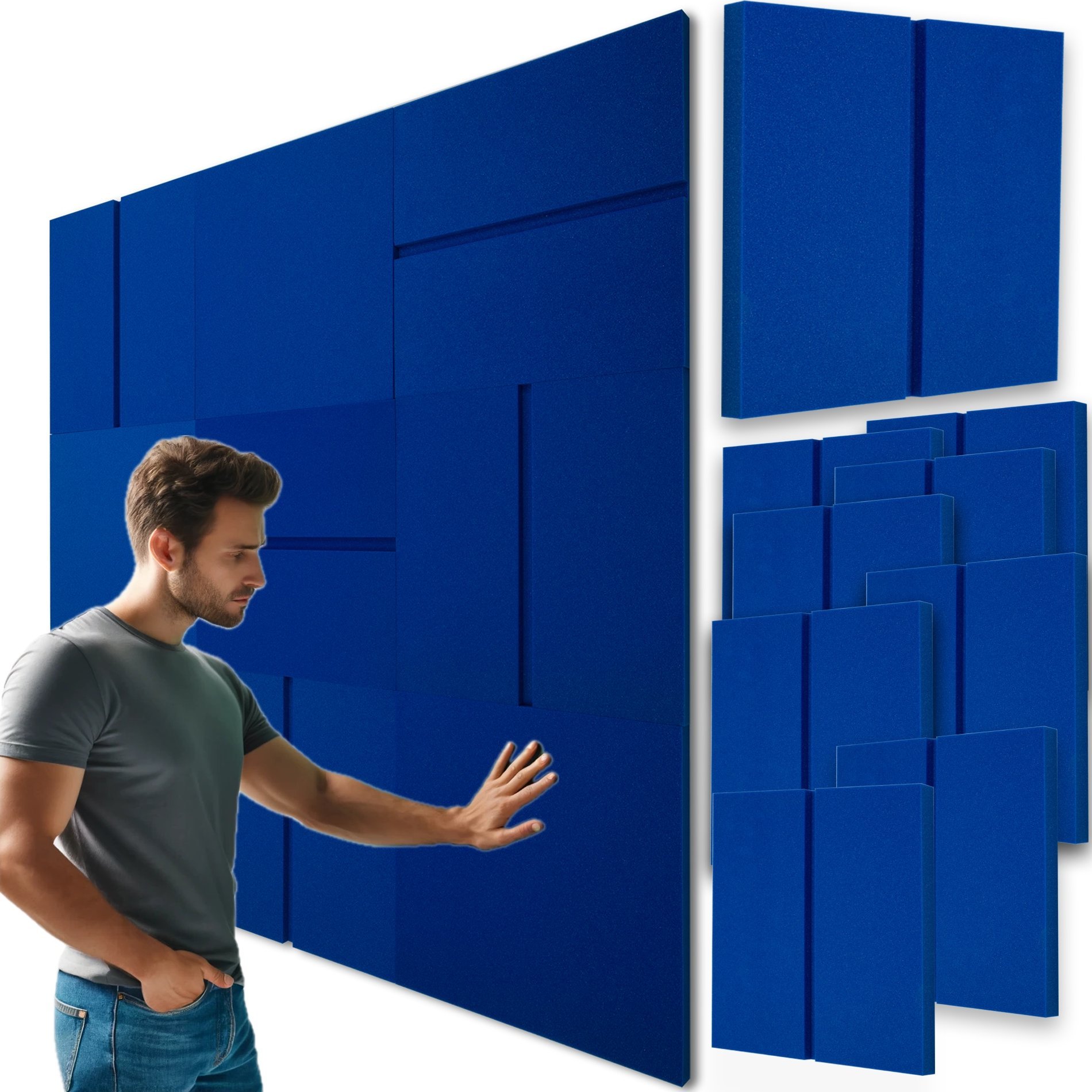 BITMAT Panele akustyczne 3 cm z fazą ozdobne dekoracyjne do studia kina sufit ściany