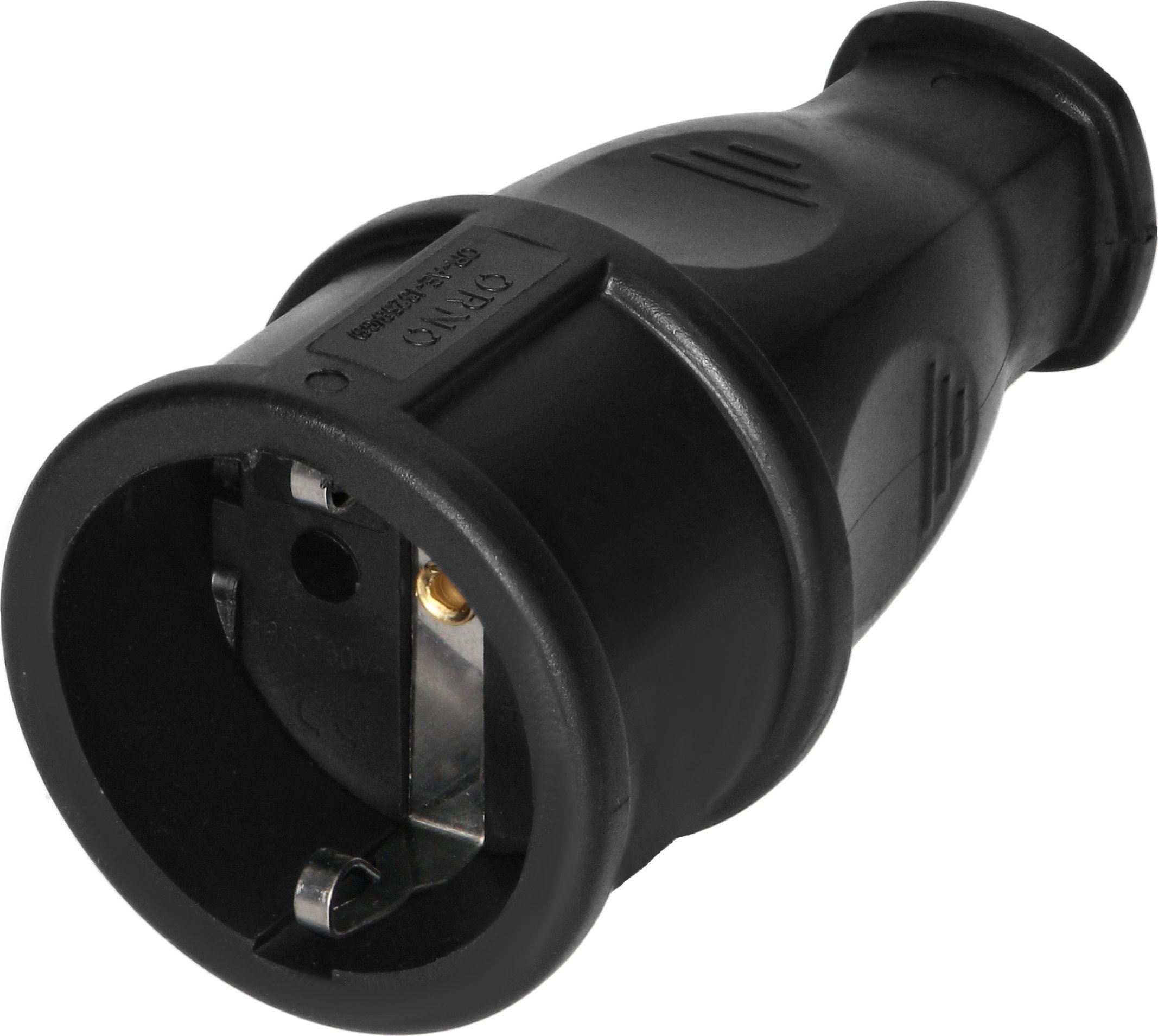 Orno Gniazdo warsztatowe 2P+Z Schuko z wygodnym chwytem, czarne