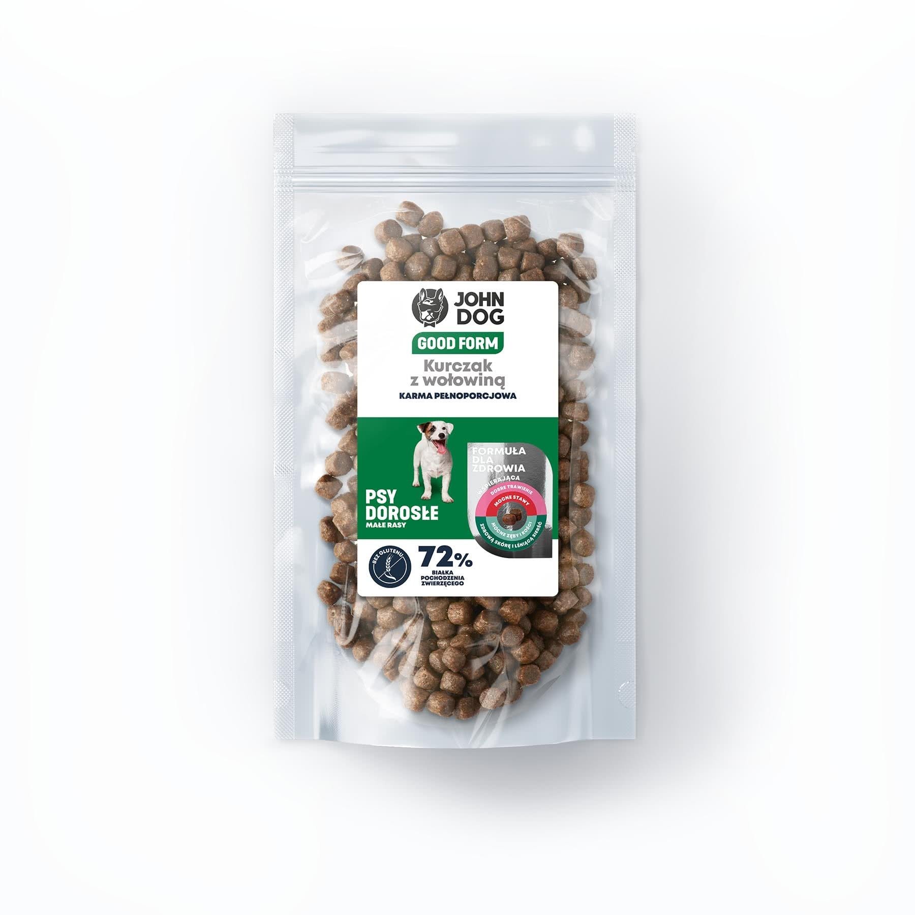 John Dog GOOD FORM MAŁE RASY Kurczak z wołowiną 120g