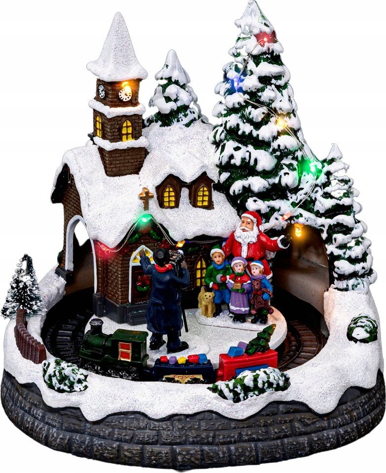 Fééric Lights and Christmas Szopka bożonarodzeniowa Kościółek, z oświetleniem LED