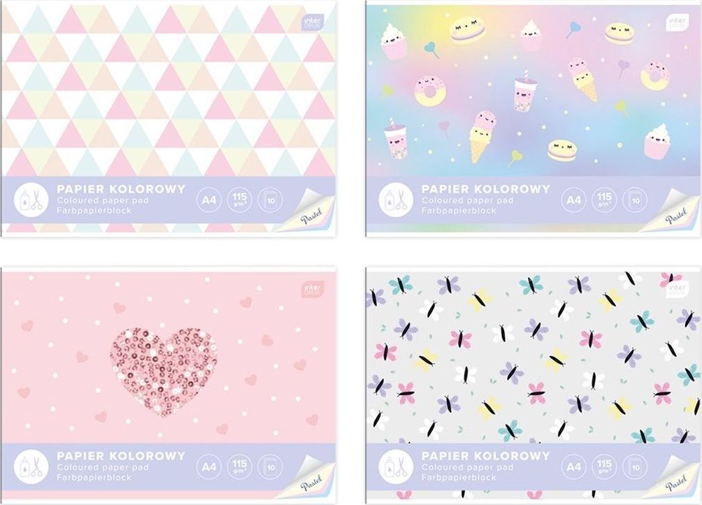 Interdruk Zeszyt papierów kolorowych Pastel A4/10K (10szt) (437919) - 5902277301536