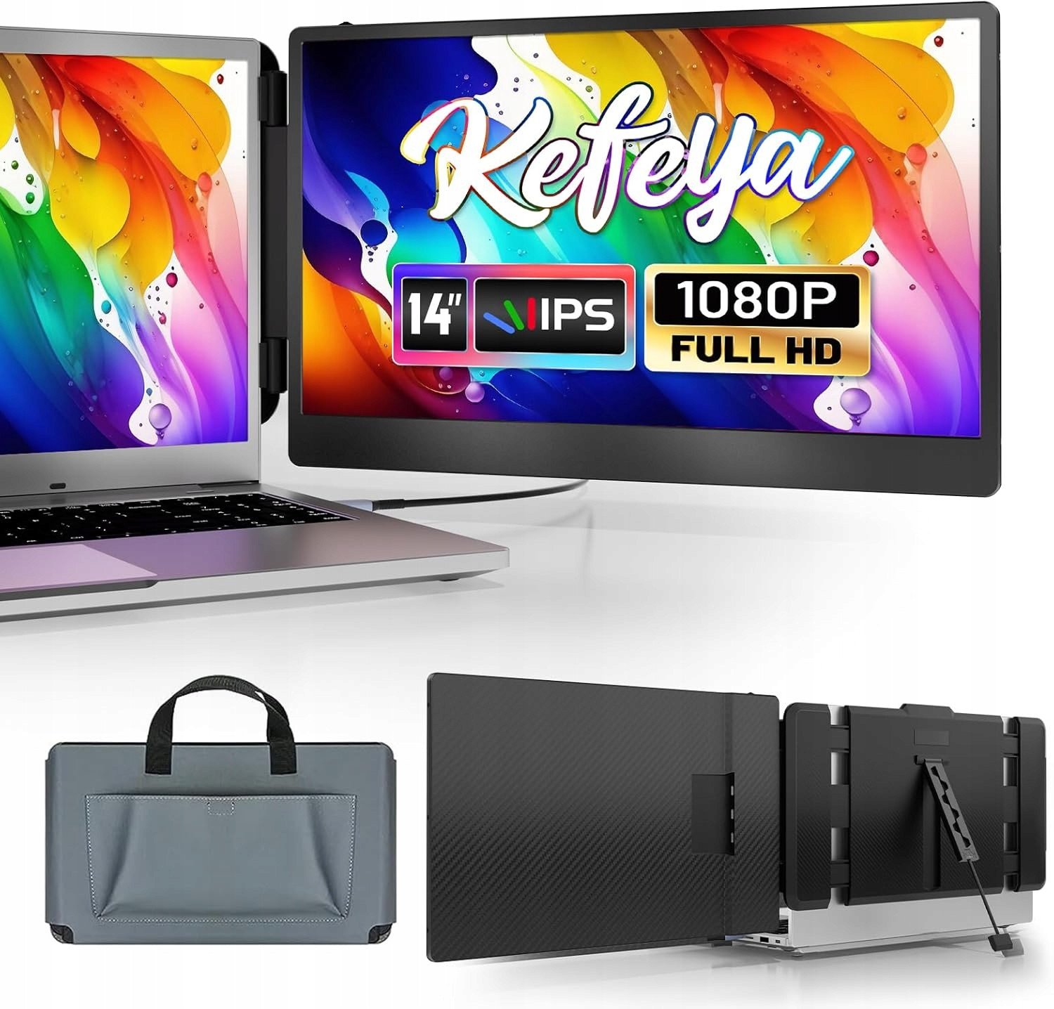 KEFEYA S1 Przenośny monitor 14" ekran laptopa rozszerzenie monitorów 1080p