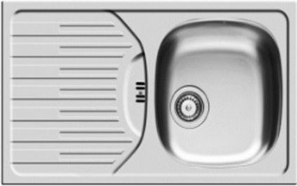 Zlewozmywak Pyramis 1-komorowy Fork z ociekaczem 78 x 43,5 stalowy (100181101)