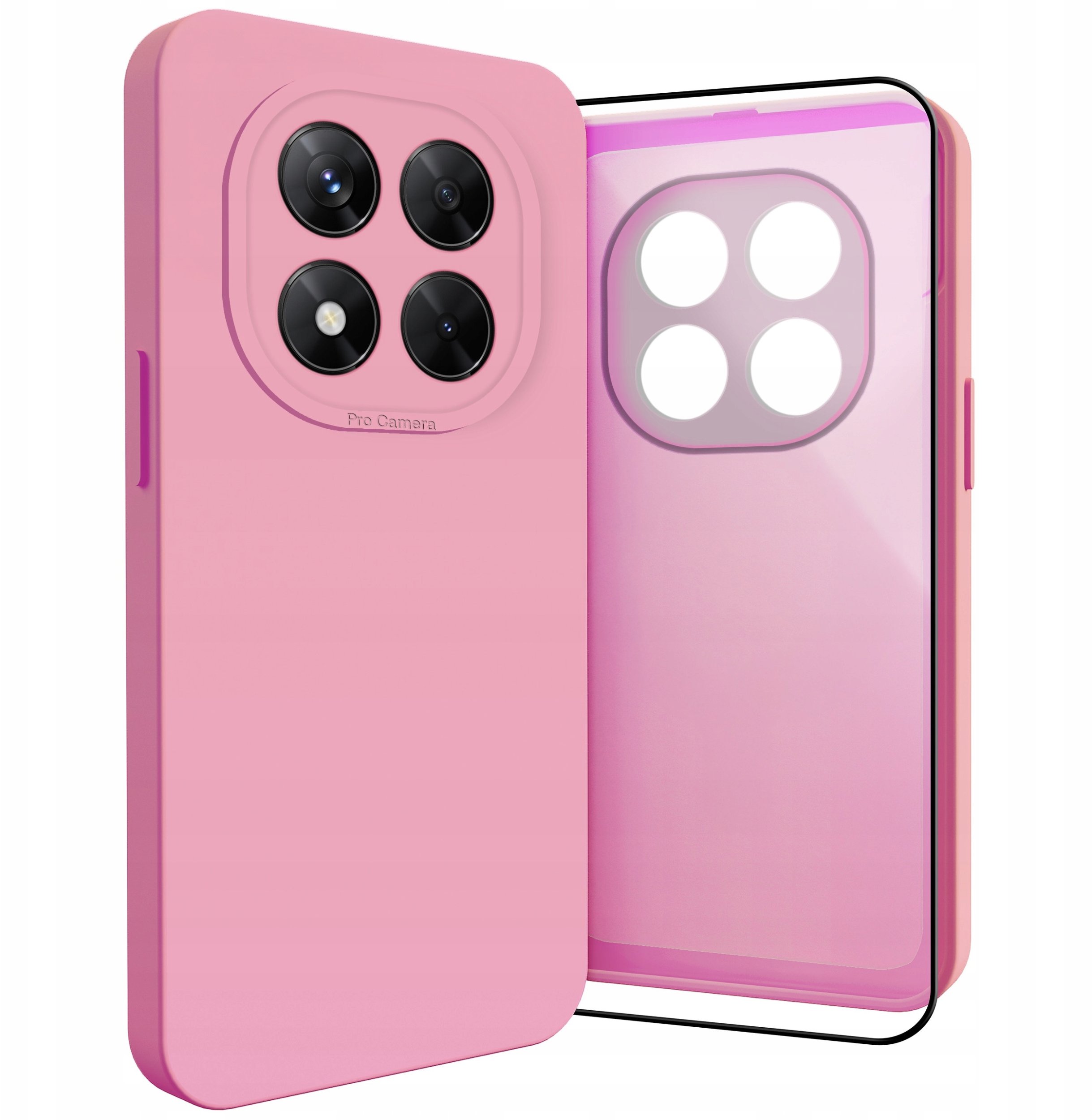 Etui do Xiaomi Redmi Note 14 Pro 5G (Osłona Kamery, Różowe, Plecki) Szkło