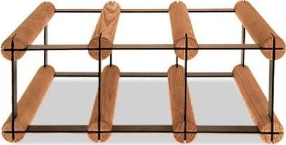 Wamar-Sosenka Regał na wino Stojak na 3 Butelki Szklane/ PET RW-8/ 3x1 Brązowy Metal + Drewno RW-8-3x1-3_O_BR