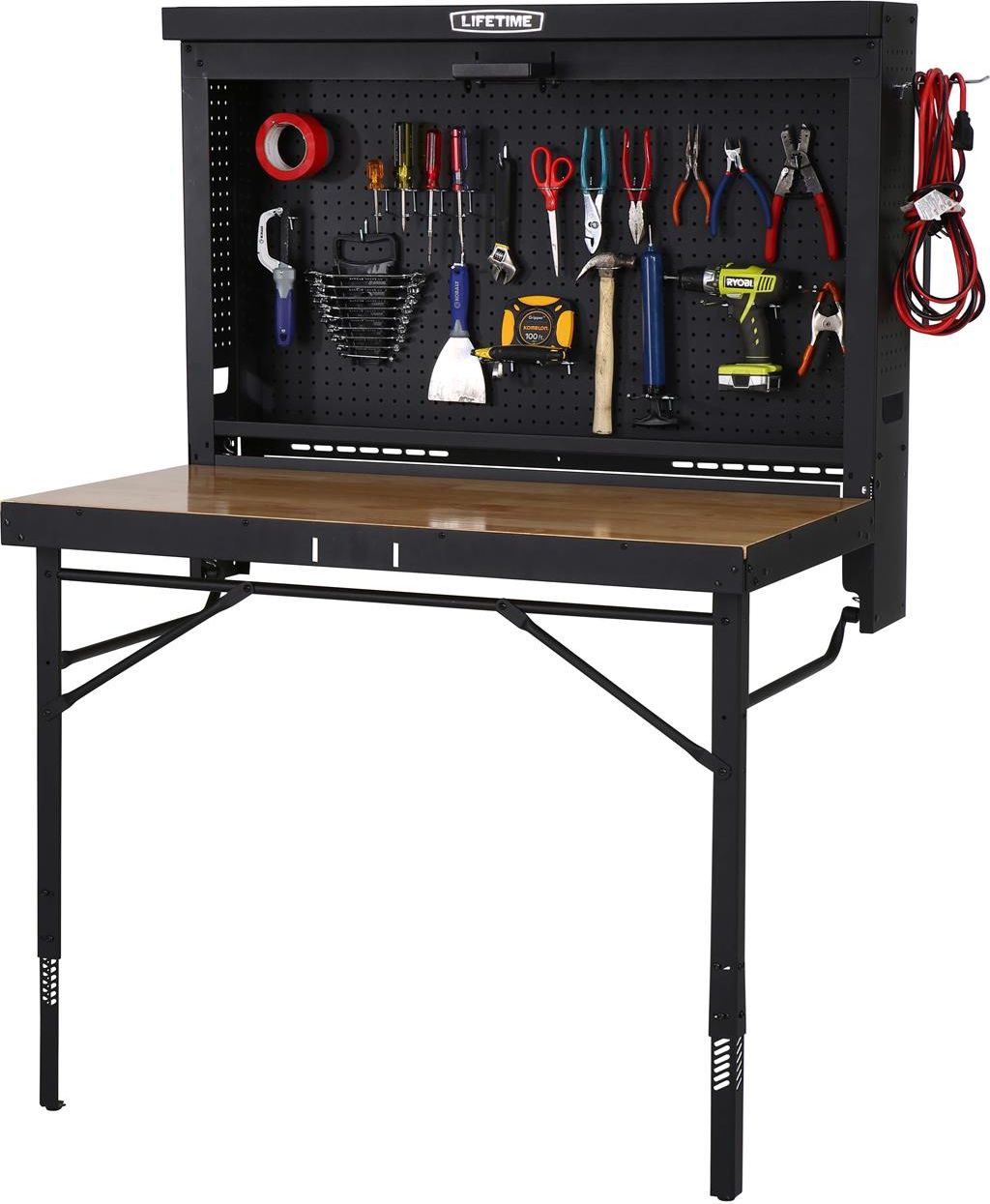 Lifetime Naścienny stół warsztatowy czarny (80421)