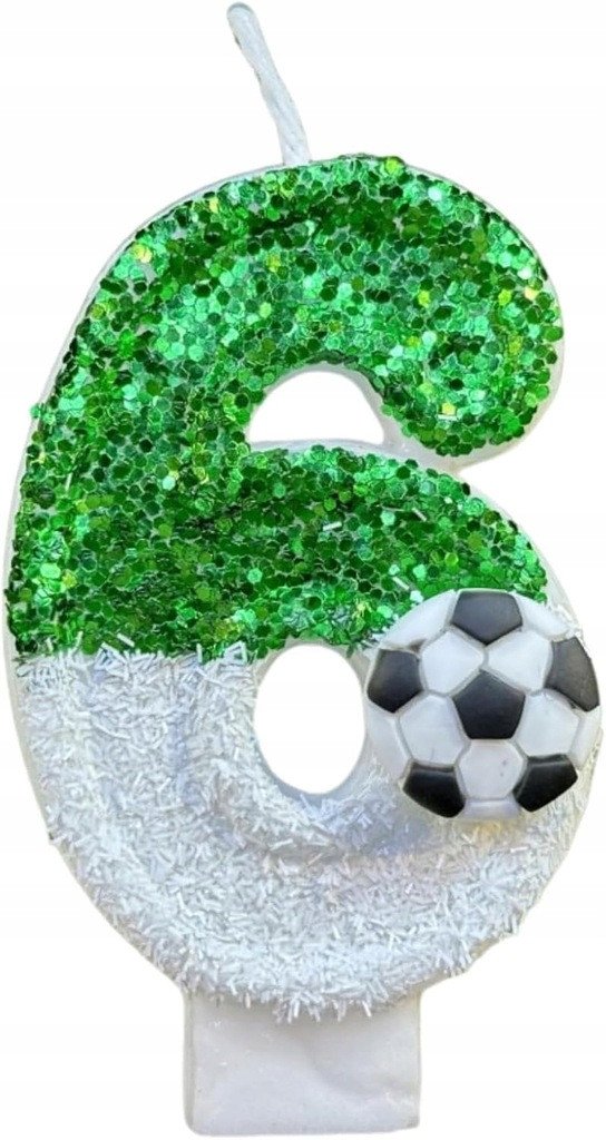 Świeczka Na Tort Piłka Nożna Urodzinowa Świeczki na Urodziny CYFRA 6