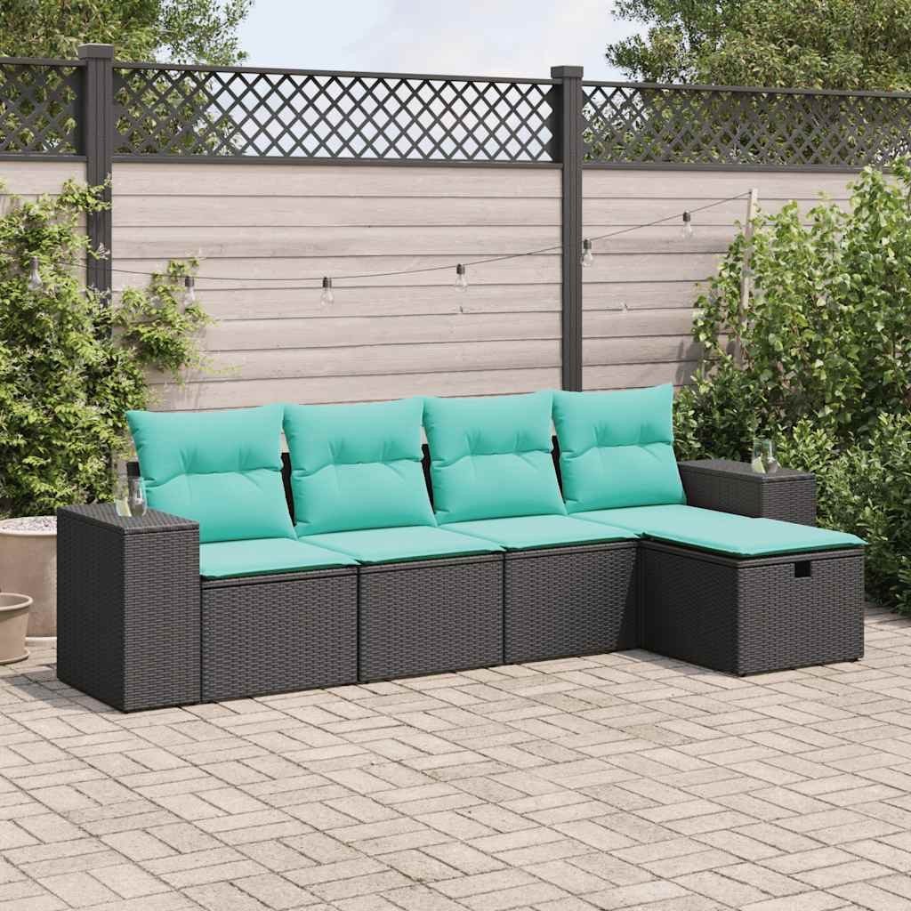 Garden Sofa Set Black, Blue