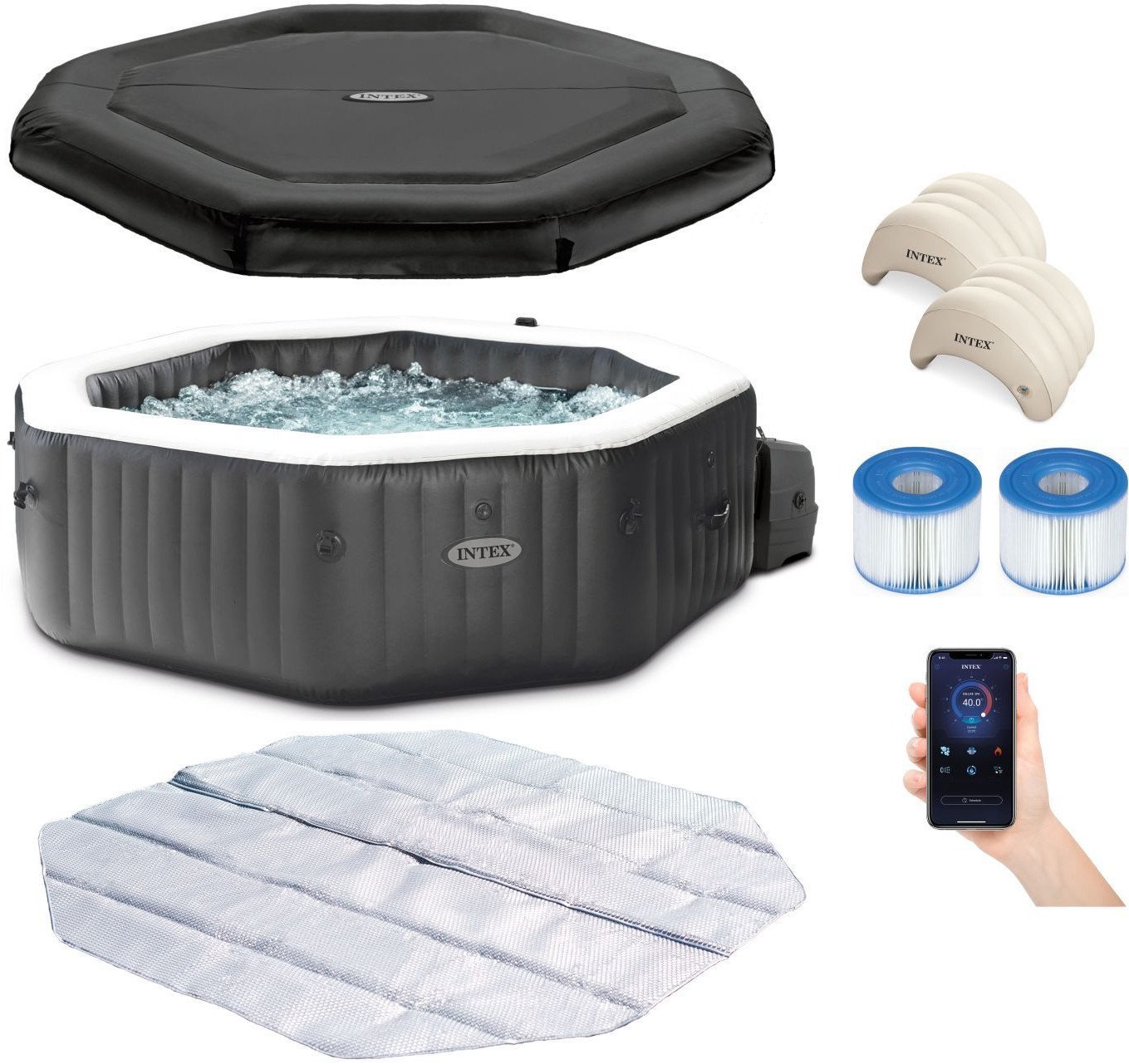 SPA ogrodowe Intex dmuchane basen z hydromasażem 4 osoby 120+4 dysze INTEX 28458