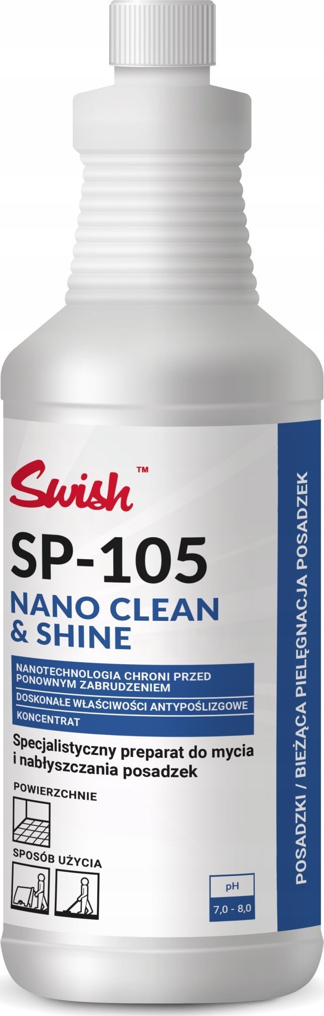 Swish Swish SP-105 Nano&Shine Płyn do mycia i nabłyszczania podłóg, koncentrat 1 l