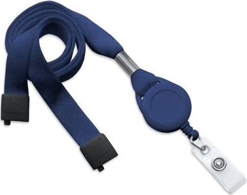 KORUMA Szeroka 16mm bezpieczna smycz na szyję + brelok typu jojo (Granatowy) Uniwersalny