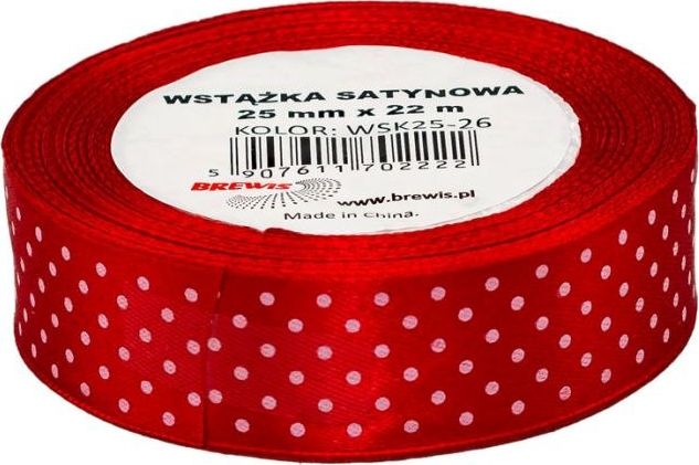 BREWIS Wstążka satynowa BREWIS kropki 25mm WSK25-26 Brewis