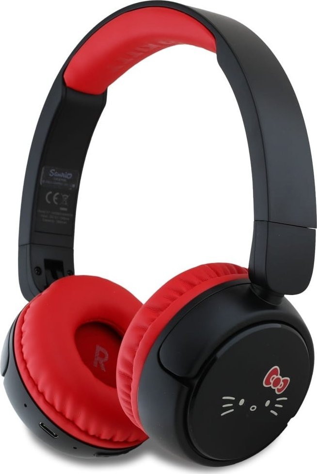 Słuchawki nauszne Hello Kitty Face Logo Bluetooth czerwony