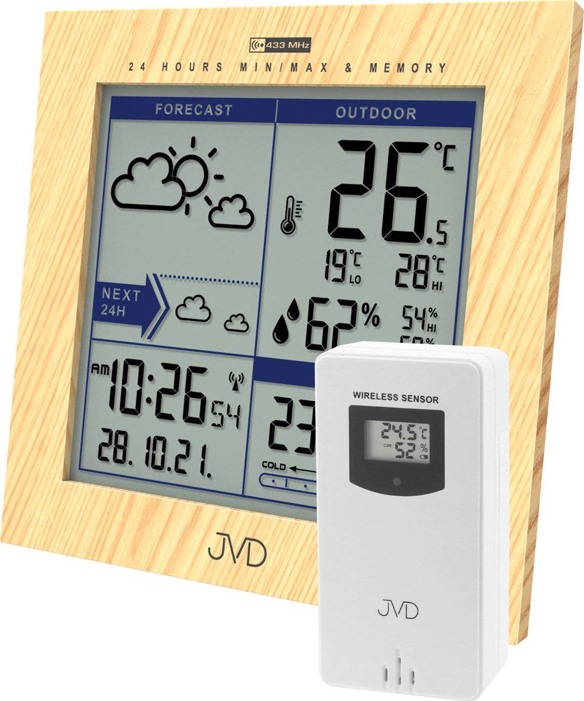 Stacja pogodowa JVD Stacja pogody JVD RB9233.1 pamięć