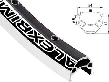 Alexrims Obręcz mtb EN24 27.5"x32 otw.Tubeless Ready H.tarczowy kapslowana czarna (ALX-EN24275)