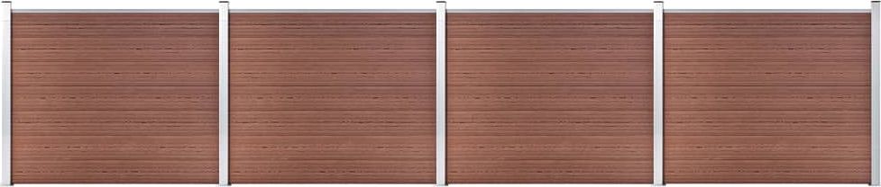 vidaXL Zestaw ogrodzeniowy z WPC, 699 x 146 cm, brązowy