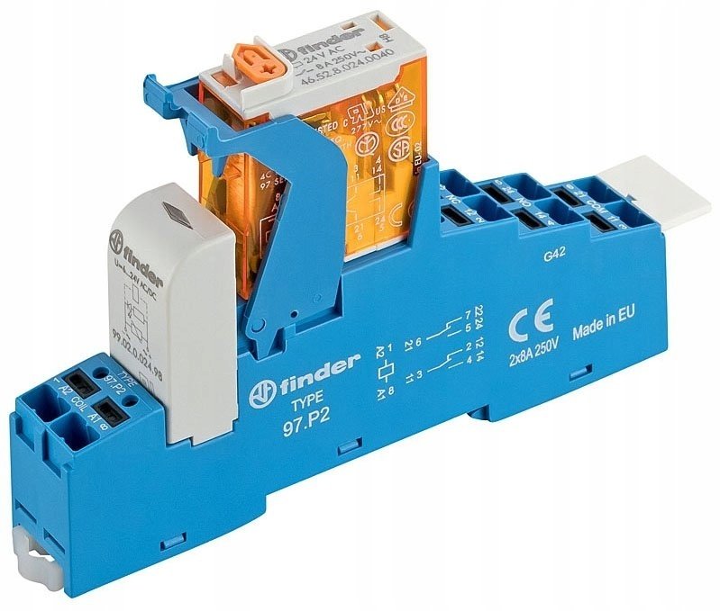 Przekaźnik interfejsowy Seria 4C 2P 8A 230V AC PUSH-IN 4C.P2.8.230.0060 SPA