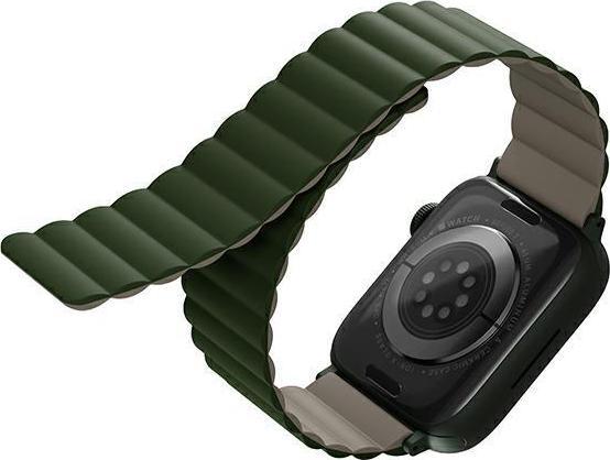 Uniq UNIQ pasek Revix Apple Watch Series 4/5/6/7/SE 44/45mm. Reversible Magnetic zielony-ciemnoszary/green-taupe