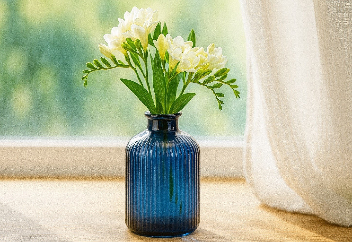 Wazon szklany 18 cm Stripe granatowy San Miguel recykling