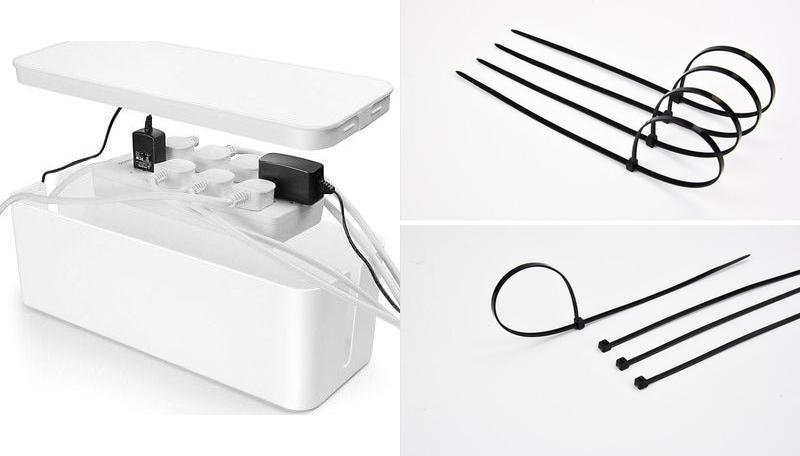 Organizer Mozos Organizer Mozos Maskownica Biały 1 sztuka (KBO-LW) + Opaska zaciskowa Czarny 100 sztuk (MCABLE-L)