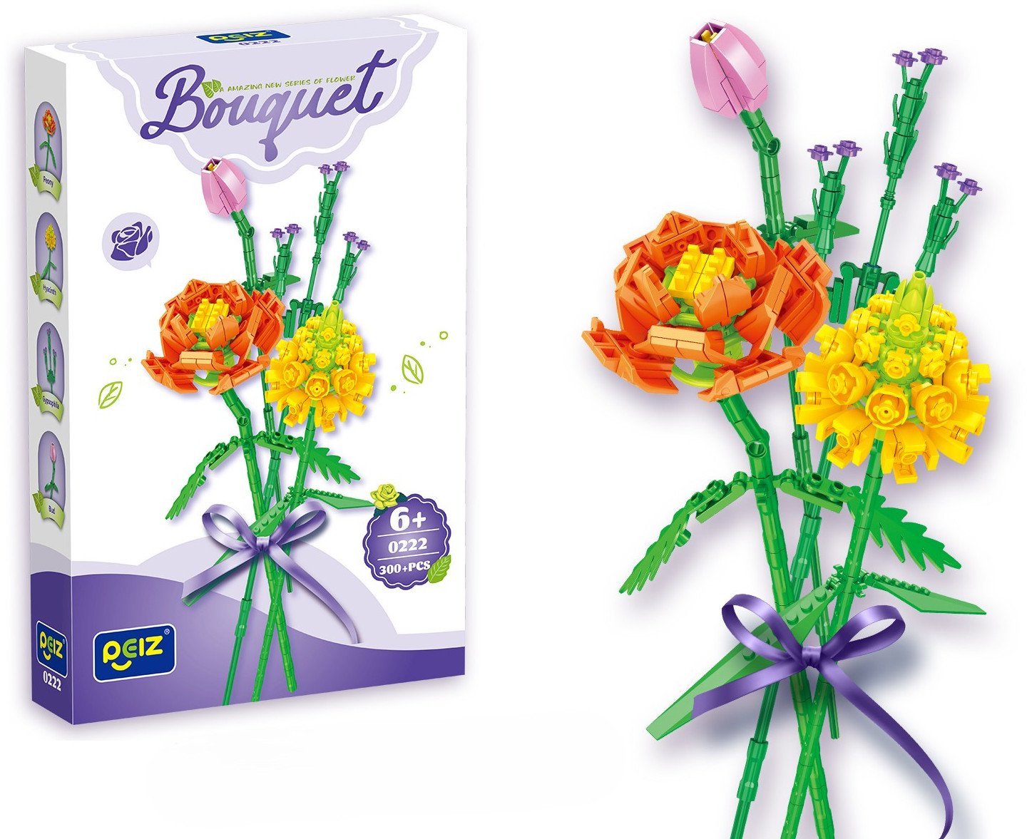 Klocki konstrukcyjne kwiaty do wazonu 300 elementy