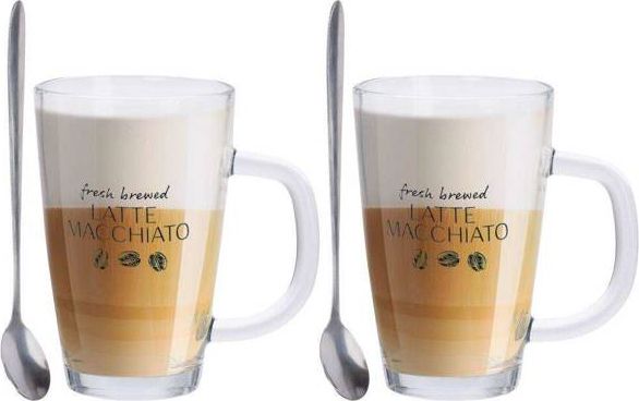 Excellent Houseware Dviejų puodelių su šaukšteliais rinkinys, skirtas LATTE MACCHIATO () - 50856628