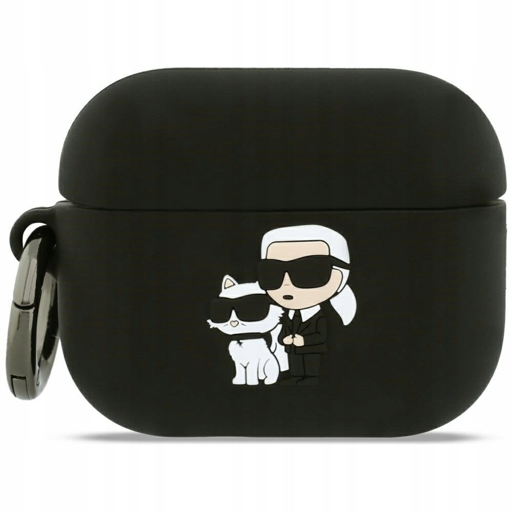 Karl Lagerfeld Etui Silicone Karl&Chaupette Head 3D do AirPods Pro 3 czarny