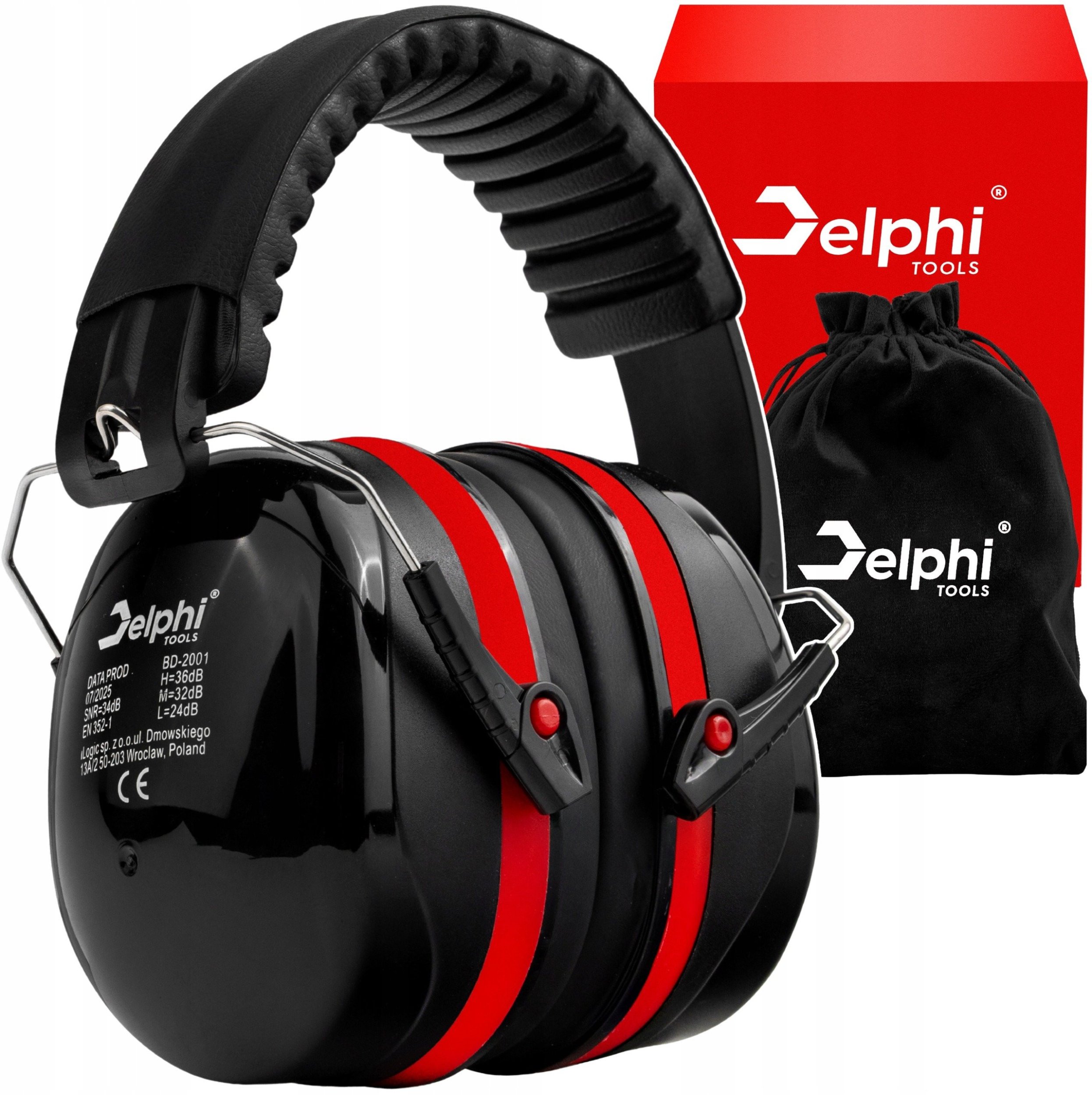 SŁUCHAWKI WYGŁUSZAJĄCE NAUSZNIKI OCHRONNE PRZECIWHAŁASOWE BUDOWLANE ROBOCZE