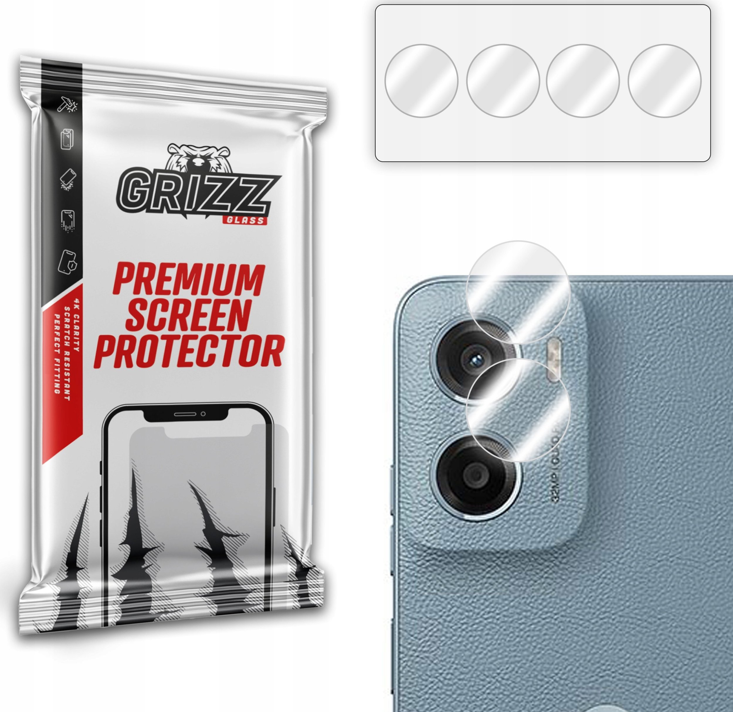 Szkło na aparat GrizzGlass HybridGlass Camera do Motorola Moto E15