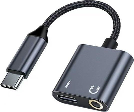 Beline Beline Adapter rozdzielający USB-C na USB-C/Jack 3,5mm 60W czarny/black DAC BLNAA01