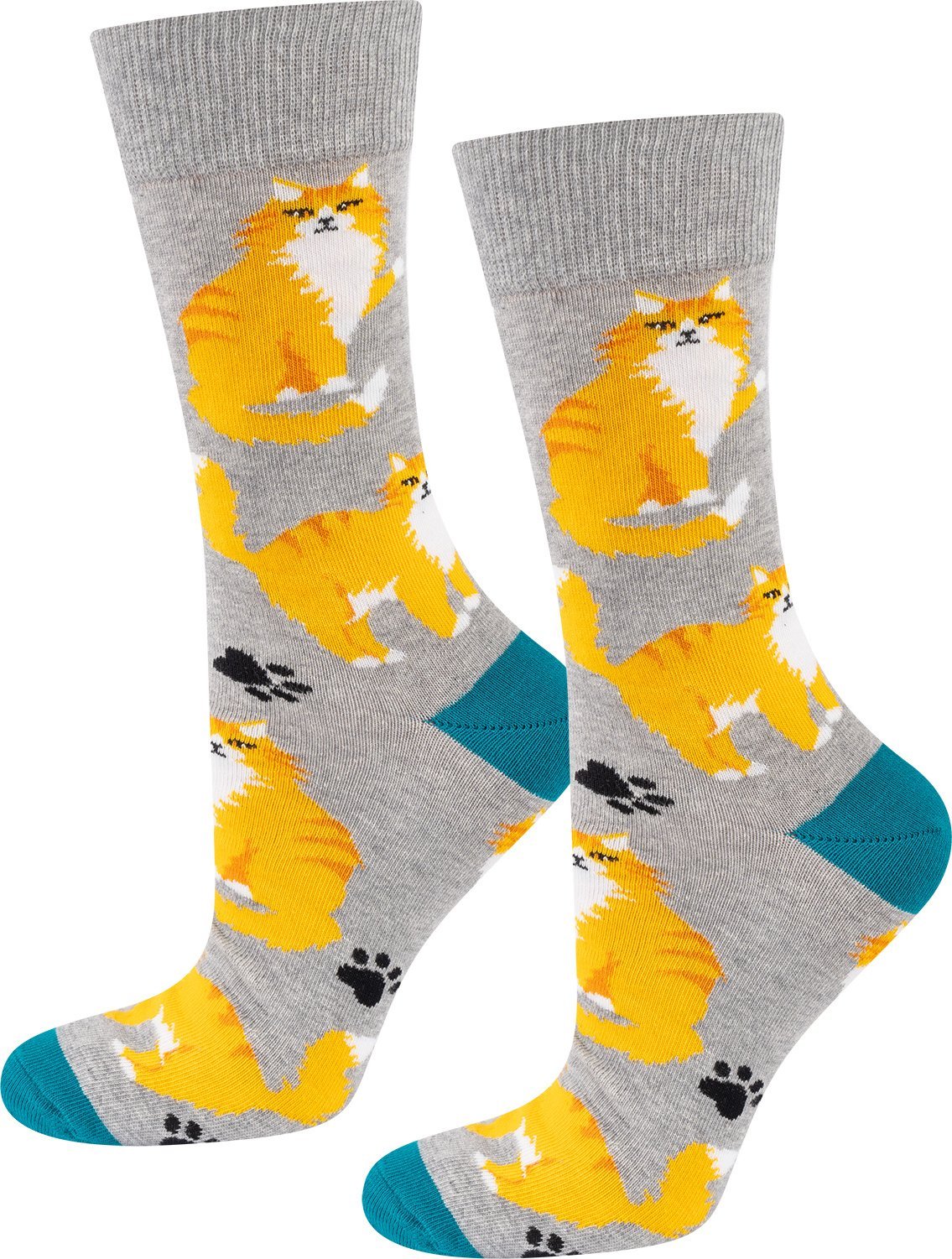 Soxo Kolorowe Męskie | Damskie Skarpetki SOXO kot w puszce 3540