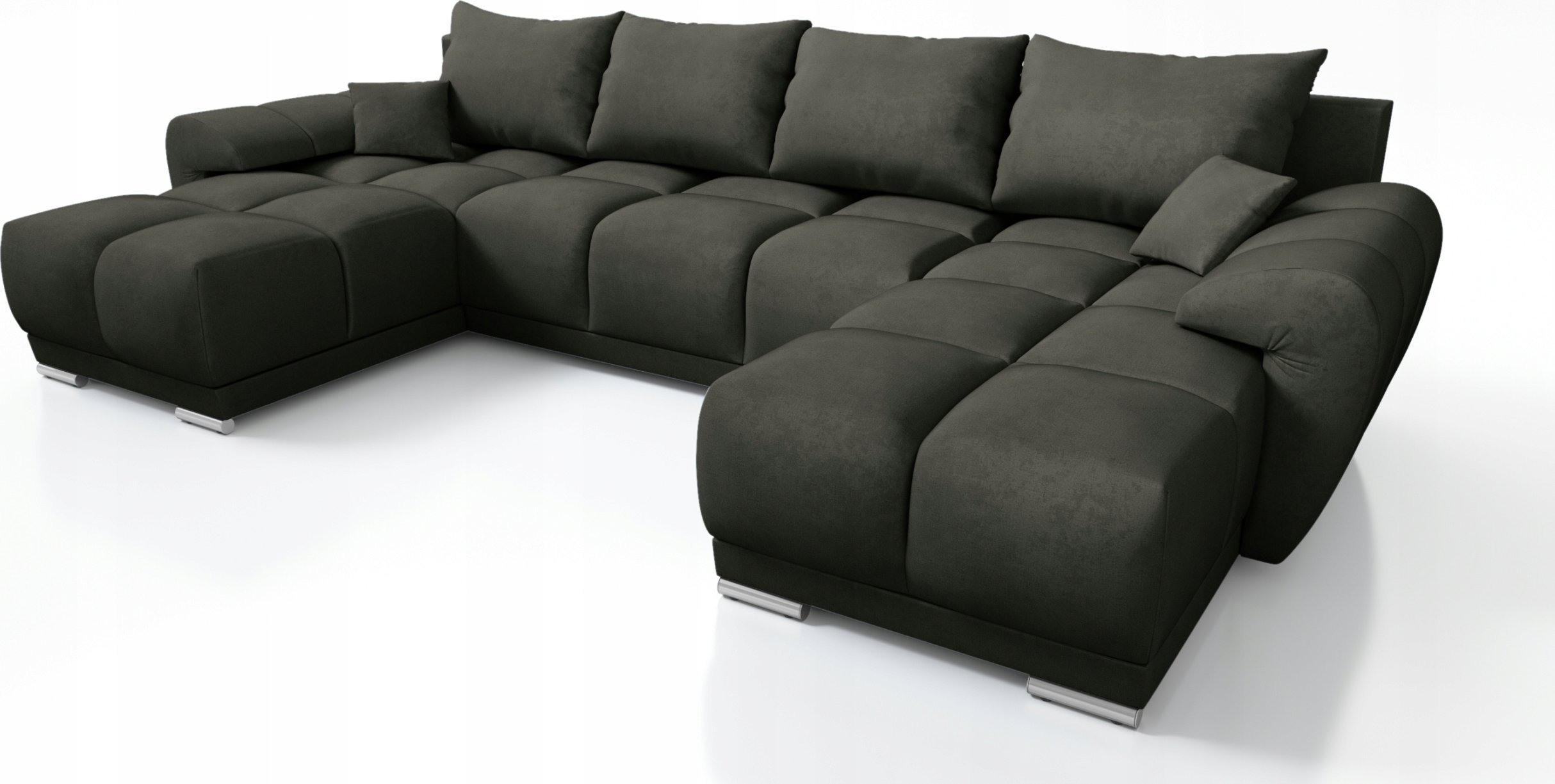 NOWOCZESNY DUŻY NAROŻNIK ROZKŁADANY ROGÓWKA FUNKCJA SPANIA HONEY U GRAFIT