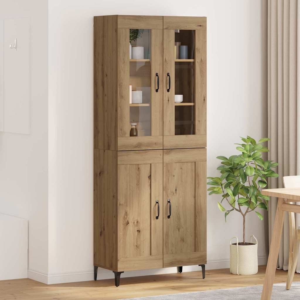 vidaXL Highboard Dąb rzemieślniczy 69,5 x 34 x 180 cm