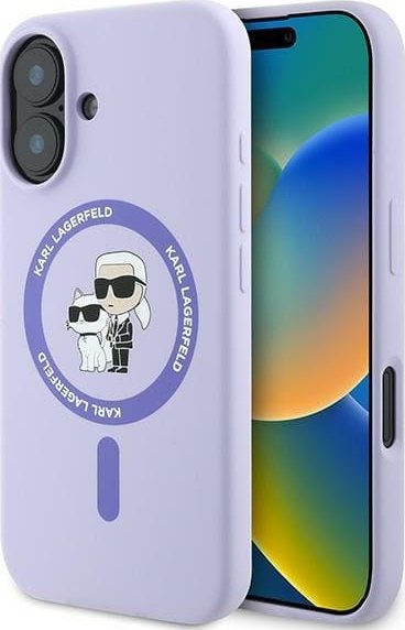 Karl Lagerfeld Karl Lagerfeld KLHMP16SSCMKCRHU iPhone 16 6.1" fioletowy/purple hardcase Silicone Karl&Choupette Ring MagSafe