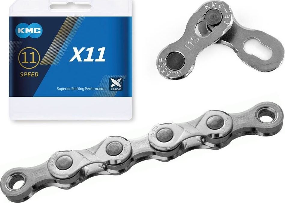 KMC Łańcuch KMC X11 srebrno-czarny 118 ogniw, 5,65mm, 11-rzędowy uniwersalny